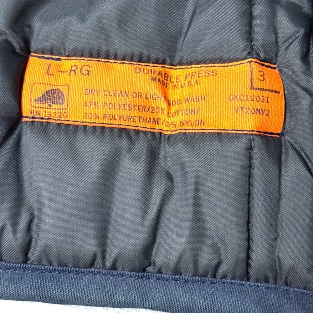 Durable Press Navy Blue Quilted Vest Large USA Made Polyester Cotton Blend - Picture 3 of 5